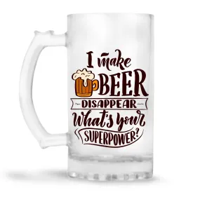 CHHAAP Printed Beer Mug with Handle Gift for Men Dad Brother Husband Son Boyfriend Friends (470 ml)(BRMUG-9