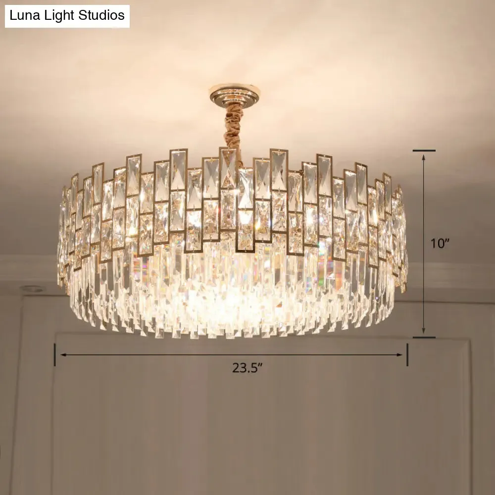 Clear K9 Crystal Chandelier: Modern Suspension Light for Dining Room