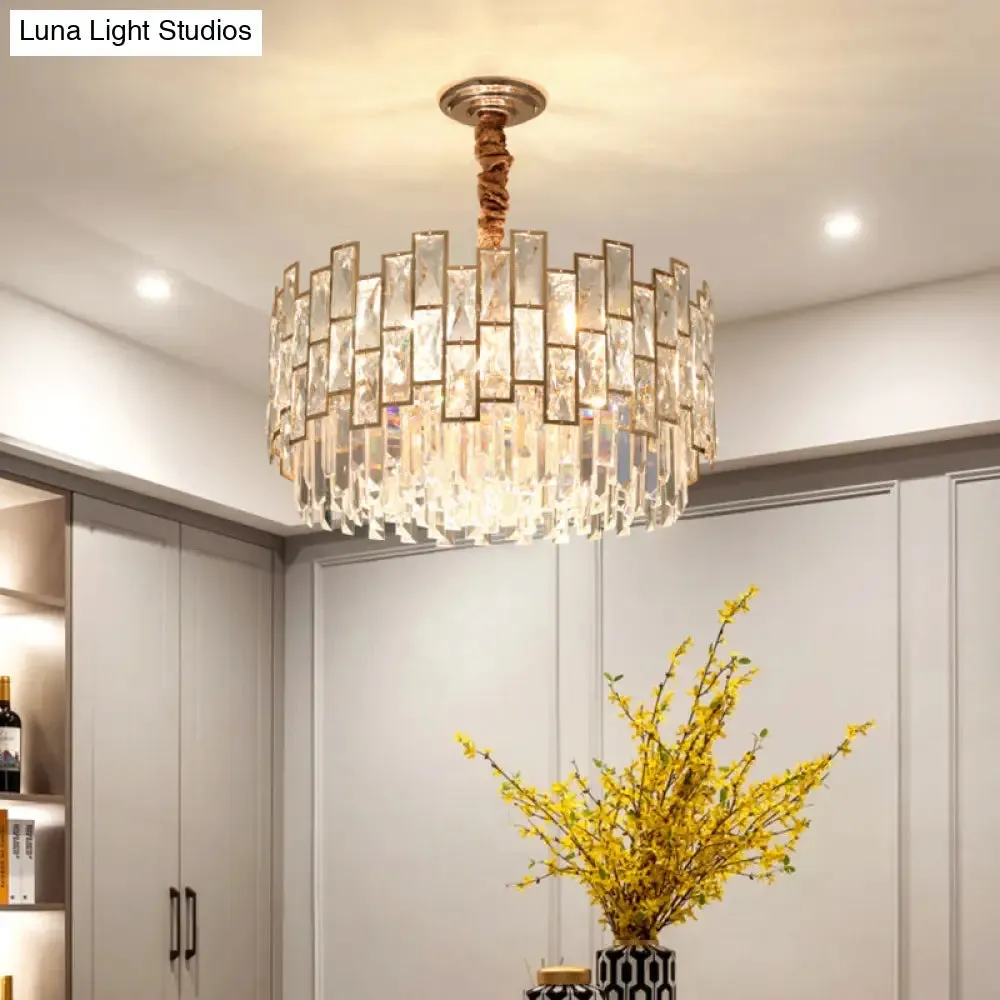 Clear K9 Crystal Chandelier: Modern Suspension Light for Dining Room