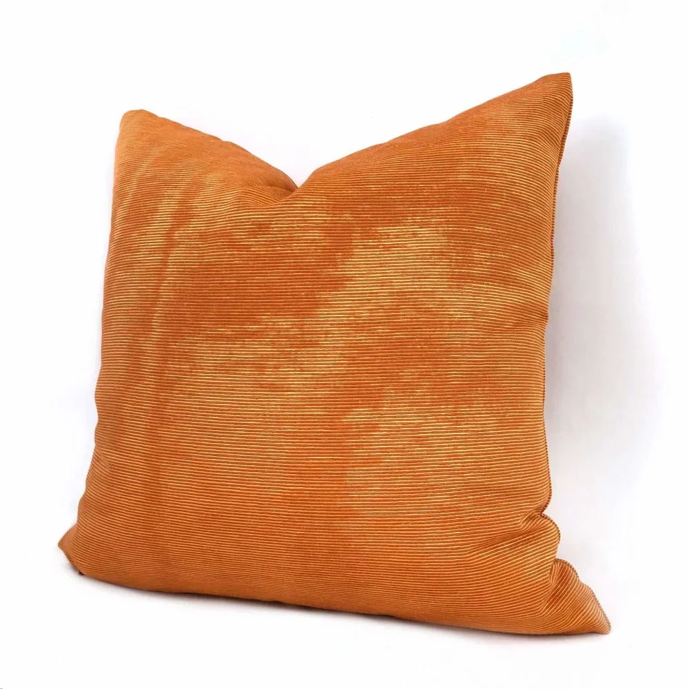 (CLEARANCE) Beacon Hill Terracotta Orange Moire Pillow Cover