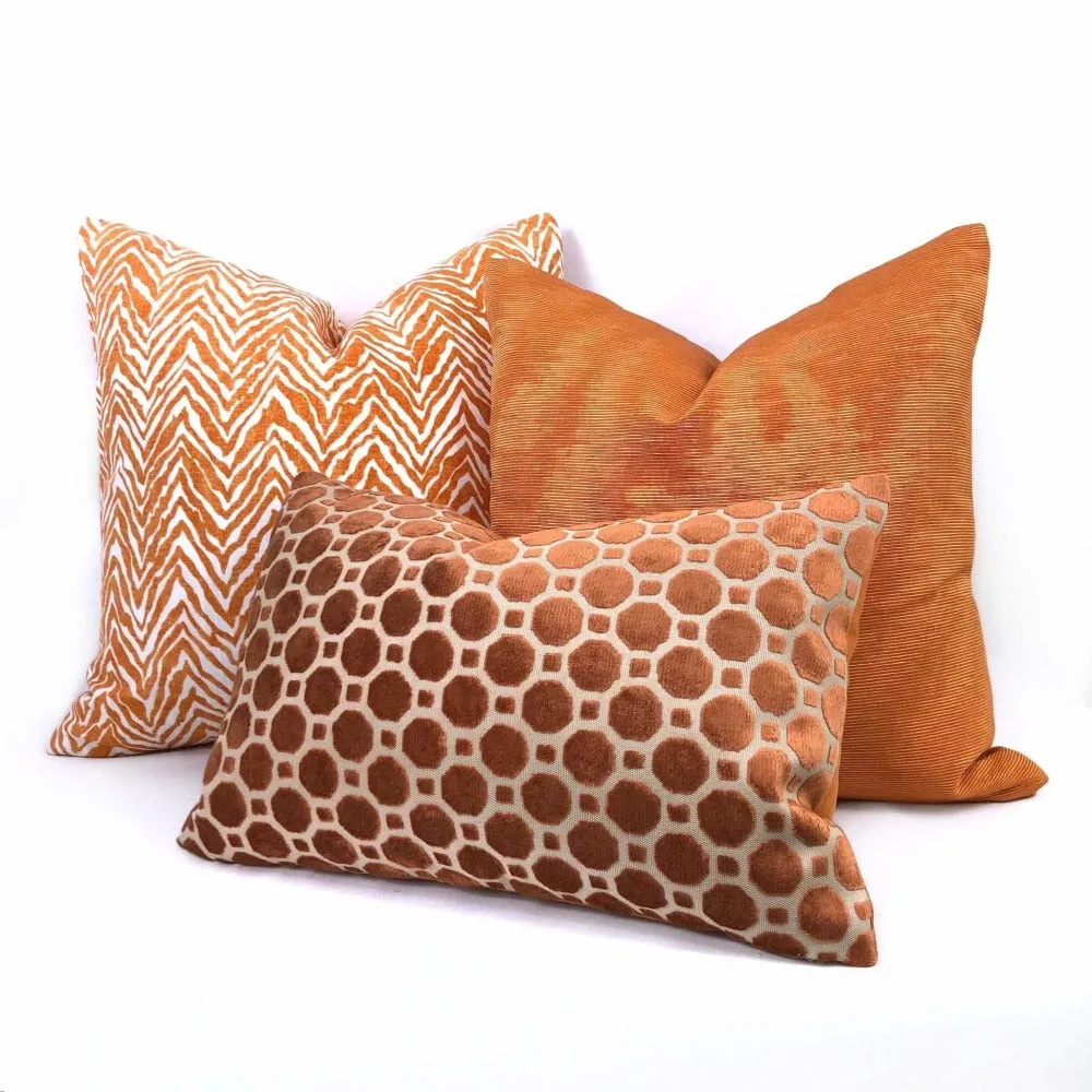 (CLEARANCE) Beacon Hill Terracotta Orange Moire Pillow Cover