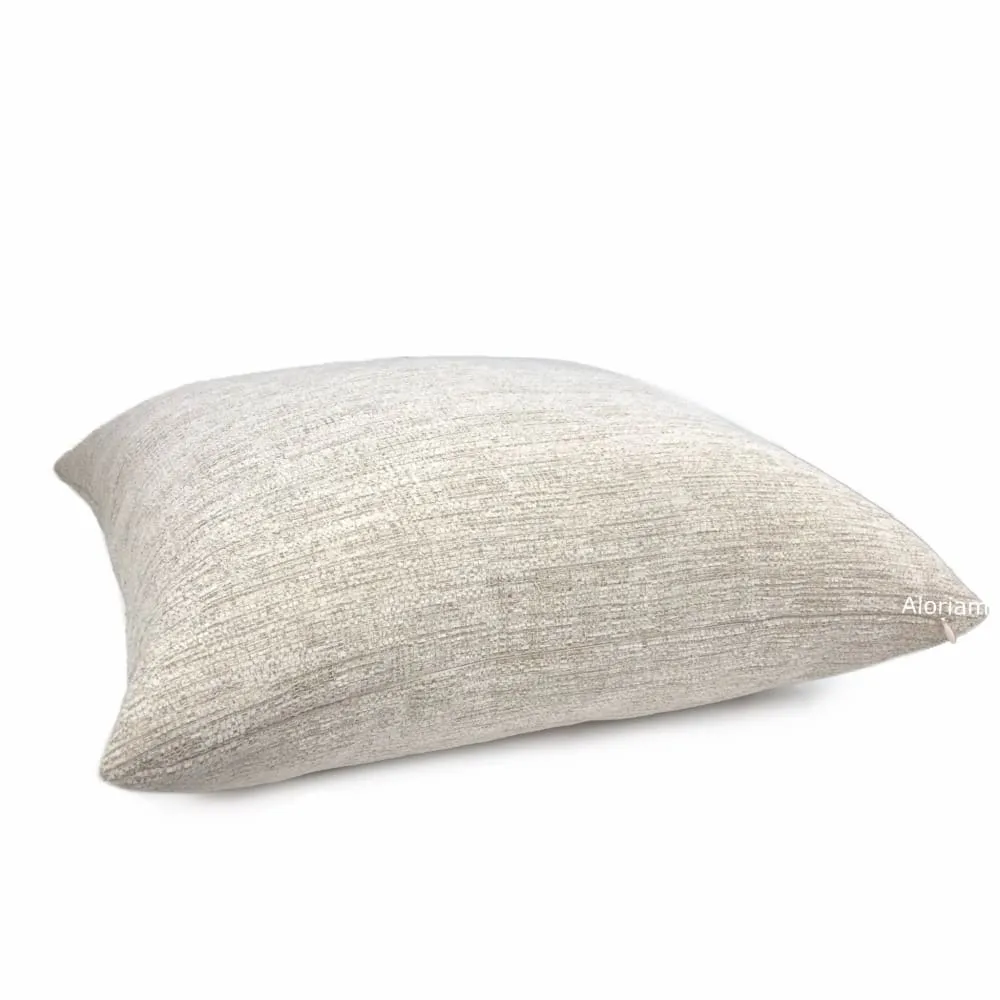 (CLEARANCE) Irving Oatmeal Chenille Pillow Cover