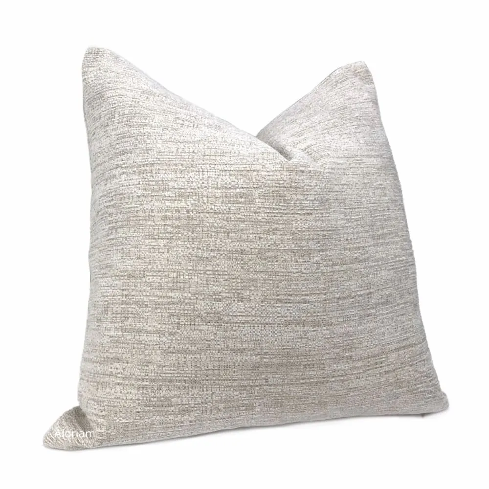 (CLEARANCE) Irving Oatmeal Chenille Pillow Cover