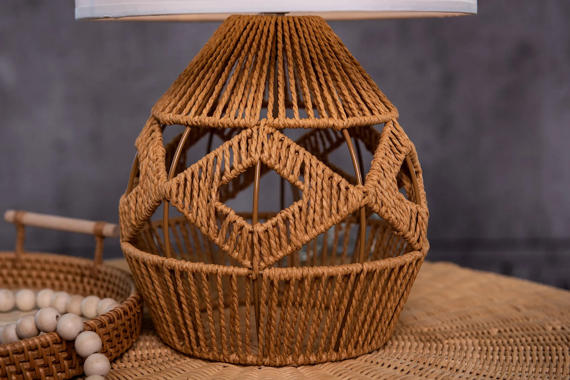 Coastal Rattan Table Lamp Natural