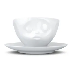 Coffee Cup with Saucer, Kissing Face