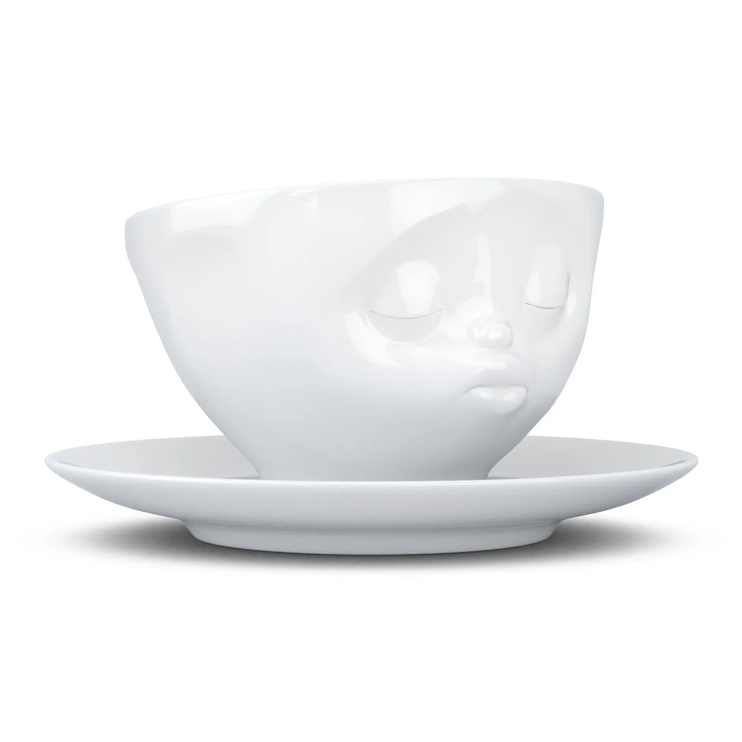 Coffee Cup with Saucer, Kissing Face