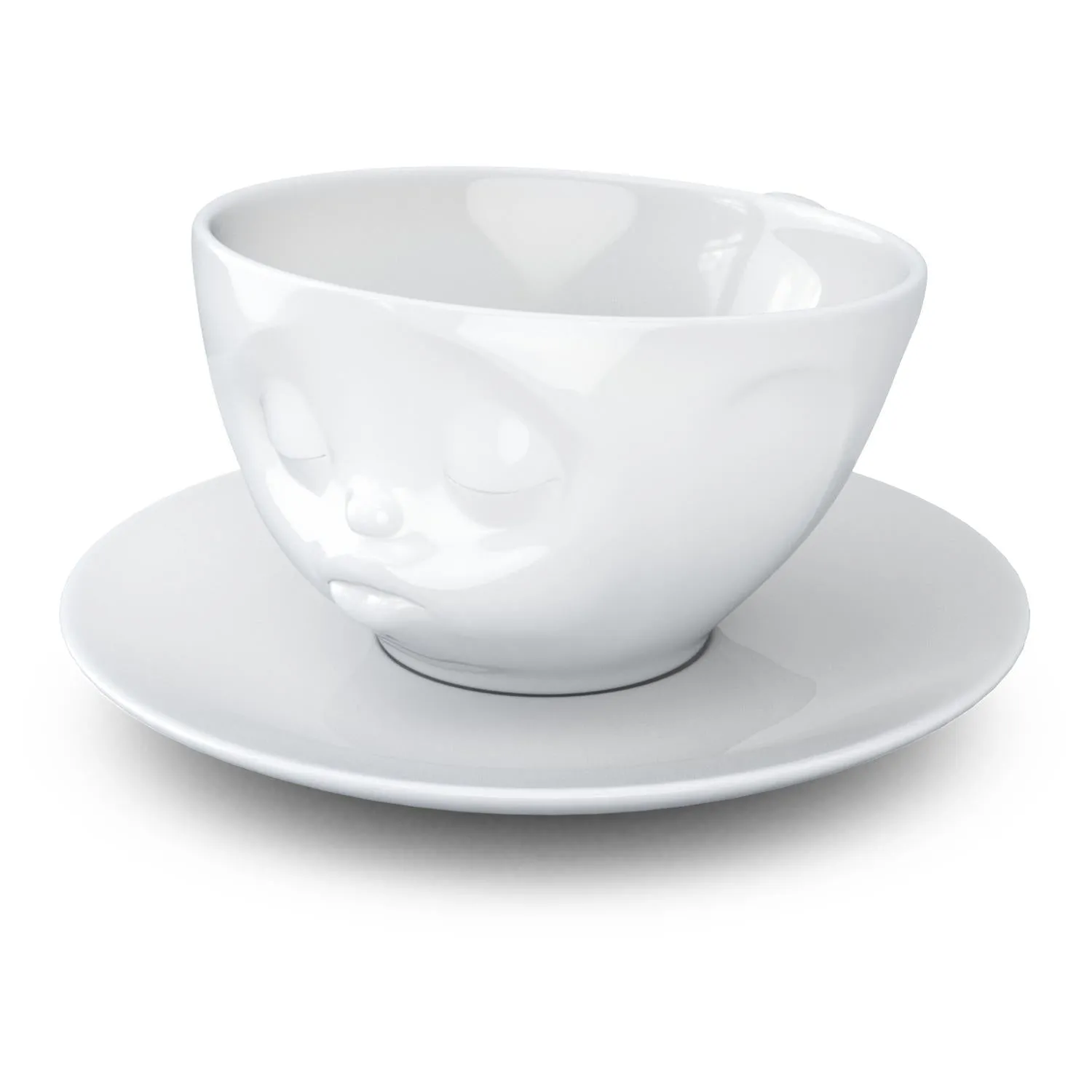 Coffee Cup with Saucer, Kissing Face