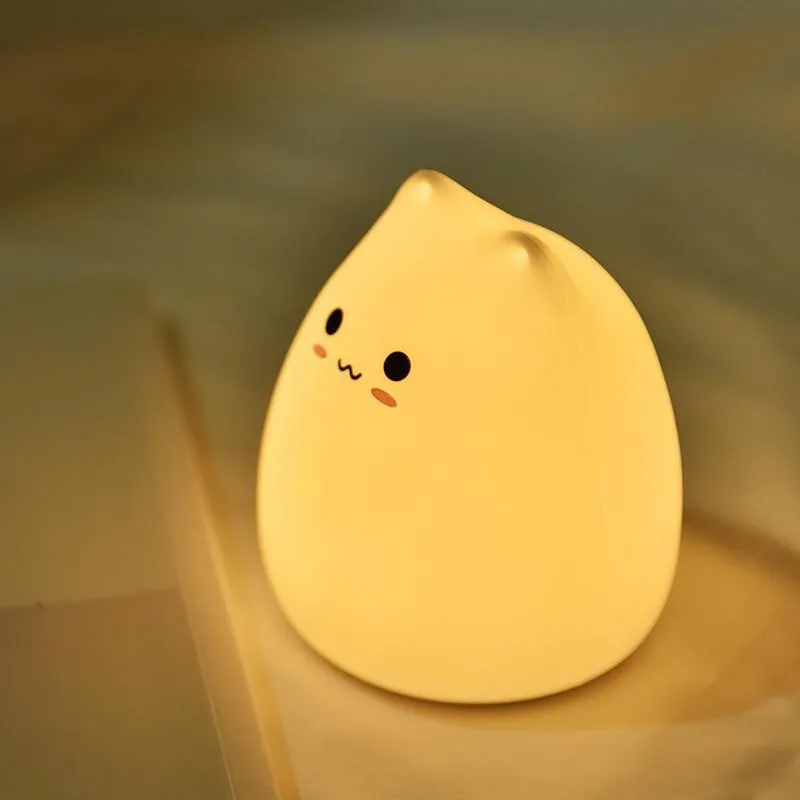 Colorful LED Silicone Touch Sensor Cat Night Lamp