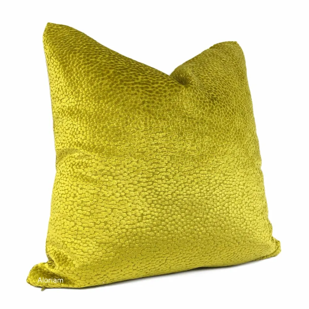 Comtessa Acid Yellow Gold Velvet Dots Pillow Cover