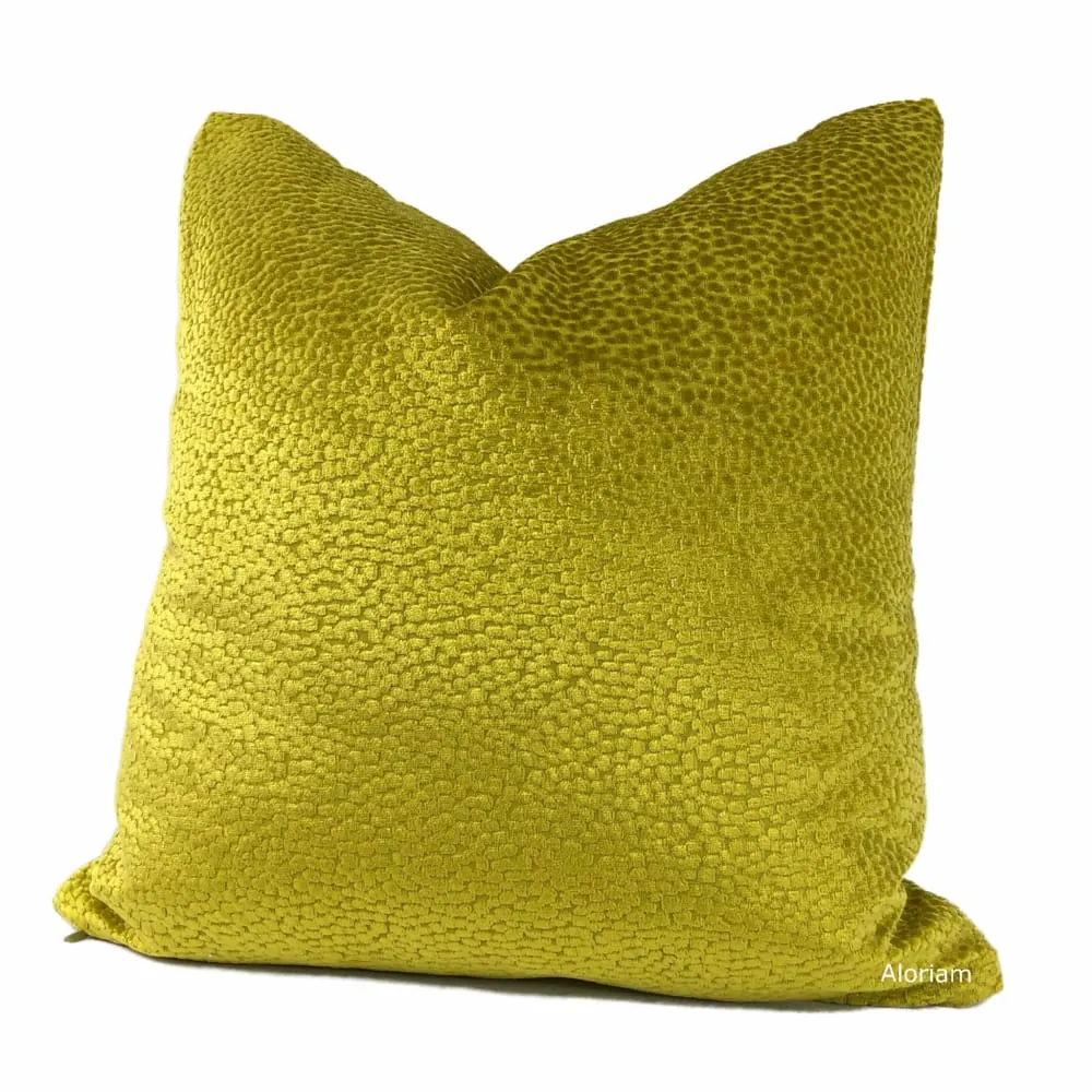 Comtessa Acid Yellow Gold Velvet Dots Pillow Cover