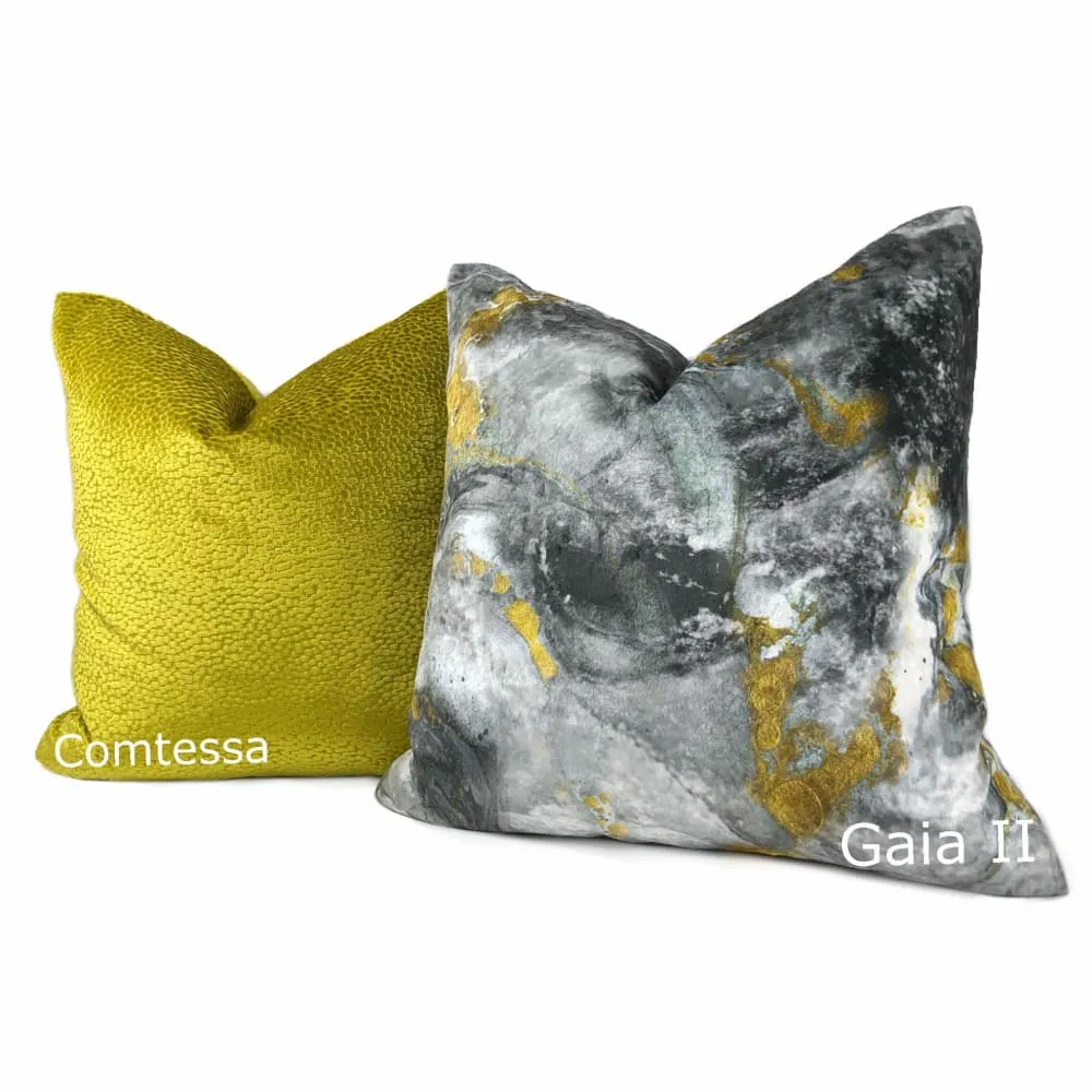 Comtessa Acid Yellow Gold Velvet Dots Pillow Cover