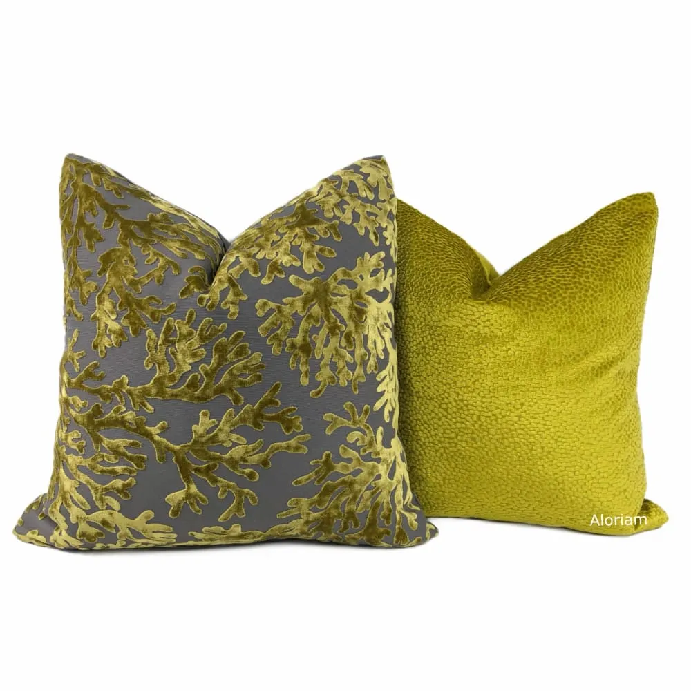 Comtessa Acid Yellow Gold Velvet Dots Pillow Cover