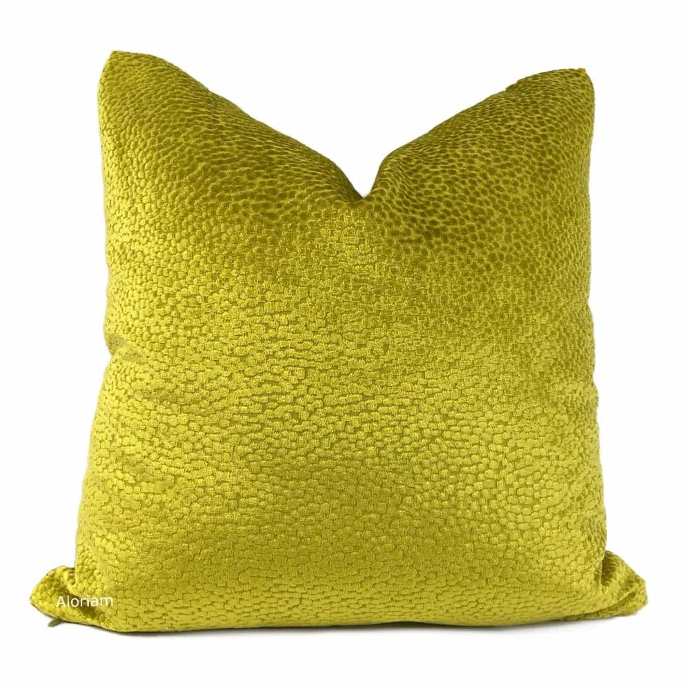 Comtessa Acid Yellow Gold Velvet Dots Pillow Cover