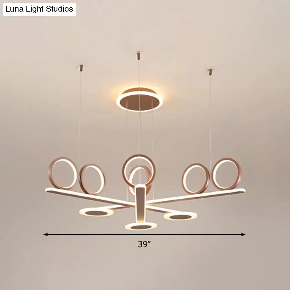 Contemporary Acrylic LED Chandelier: Coffee Ring Pendant Light in Warm/White, 31.5"/39" Wide