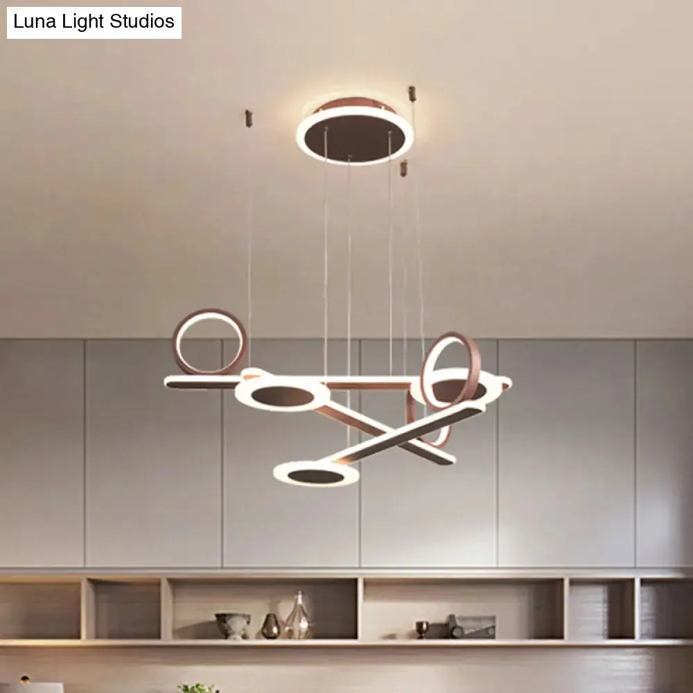 Contemporary Acrylic LED Chandelier: Coffee Ring Pendant Light in Warm/White, 31.5"/39" Wide