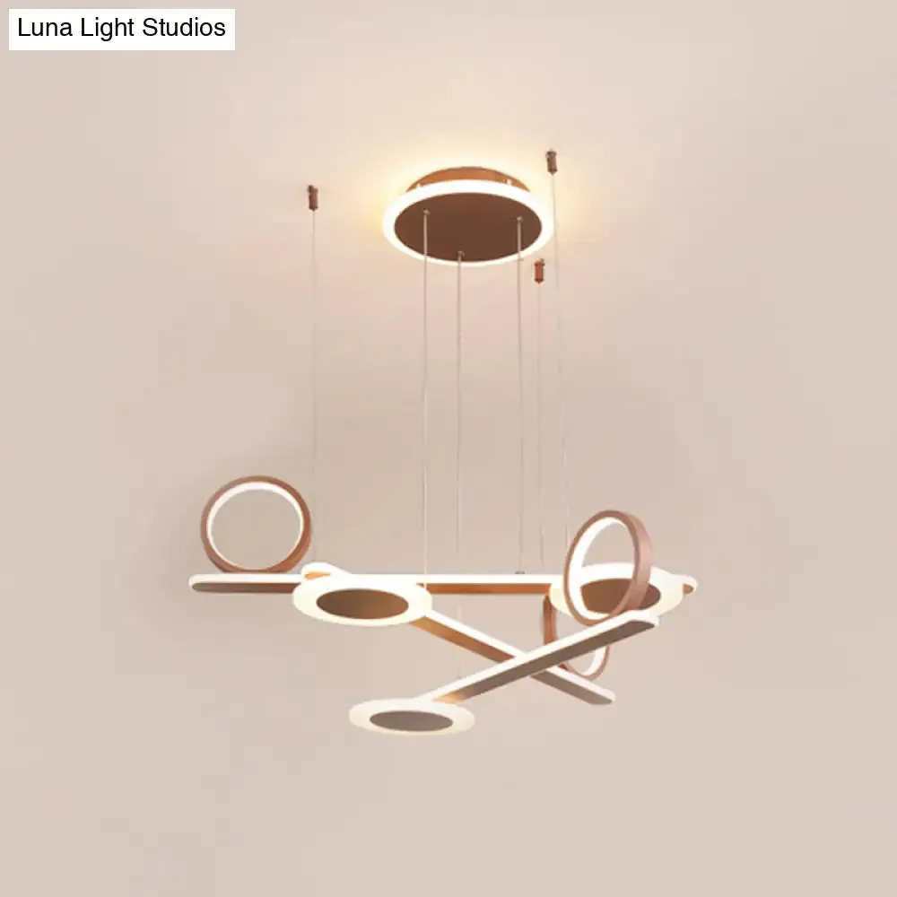 Contemporary Acrylic LED Chandelier: Coffee Ring Pendant Light in Warm/White, 31.5"/39" Wide