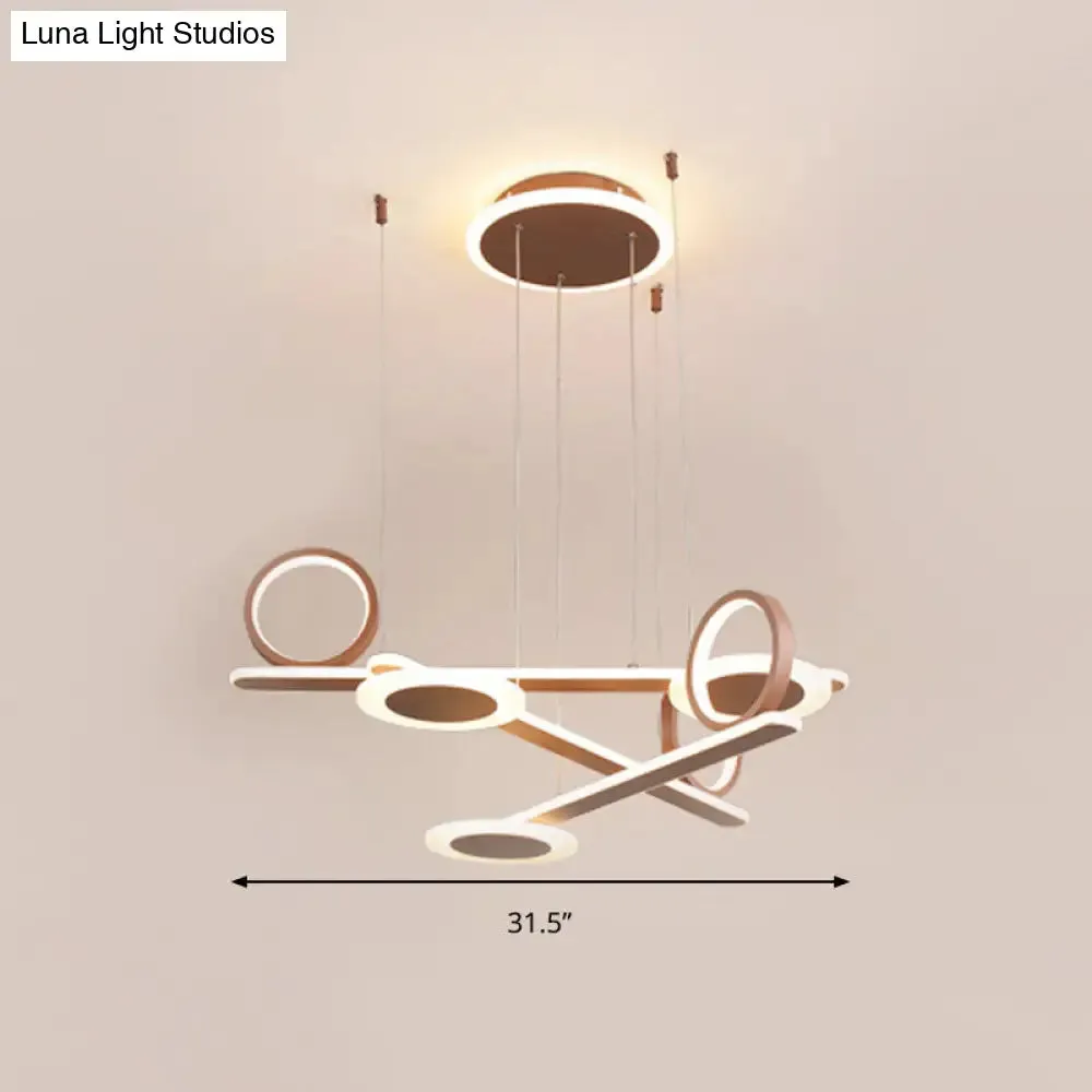 Contemporary Acrylic LED Chandelier: Coffee Ring Pendant Light in Warm/White, 31.5"/39" Wide