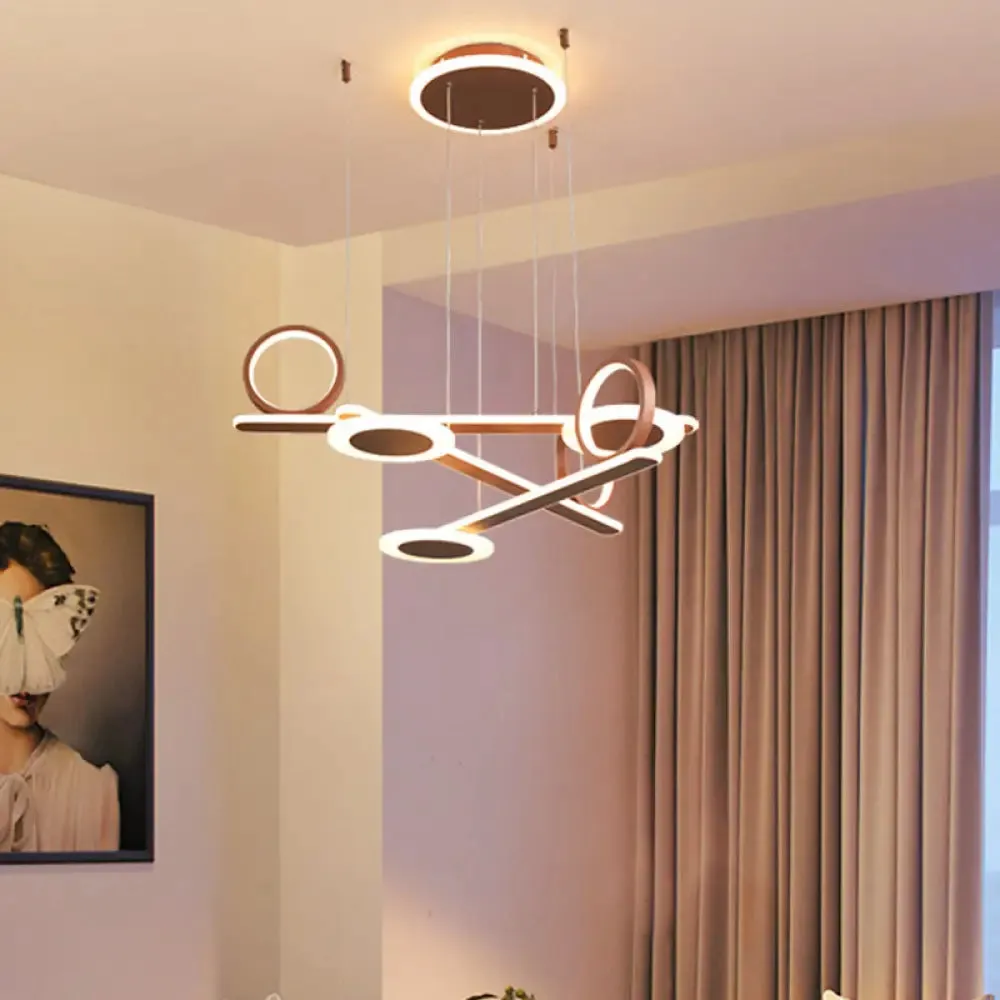 Contemporary Acrylic LED Chandelier: Coffee Ring Pendant Light in Warm/White, 31.5"/39" Wide