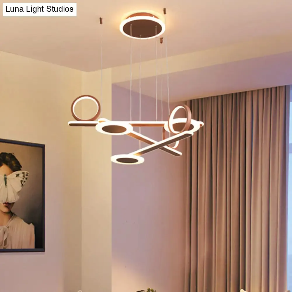 Contemporary Acrylic LED Chandelier: Coffee Ring Pendant Light in Warm/White, 31.5"/39" Wide