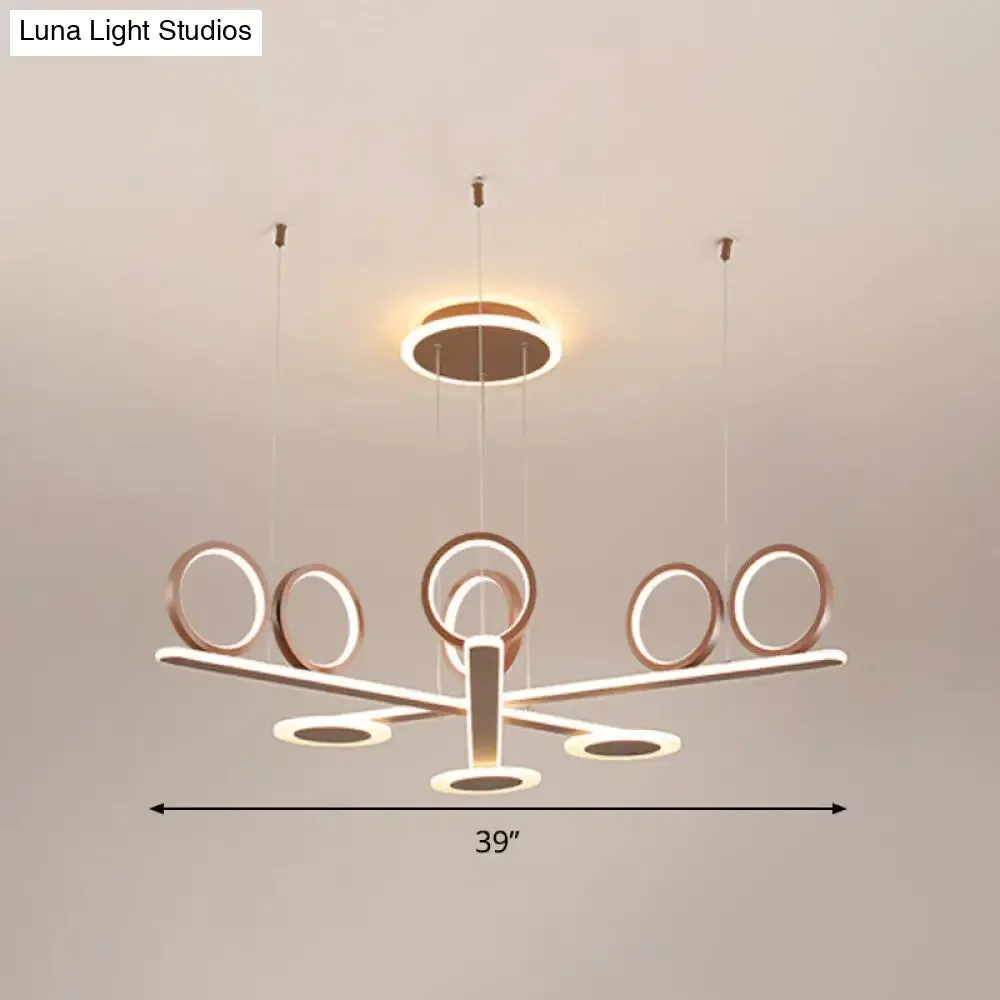 Contemporary Acrylic LED Chandelier: Coffee Ring Pendant Light in Warm/White, 31.5"/39" Wide