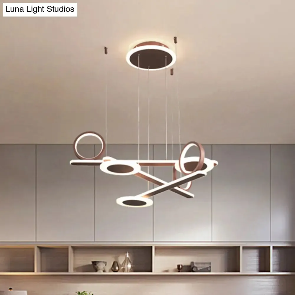 Contemporary Acrylic LED Chandelier: Coffee Ring Pendant Light in Warm/White, 31.5"/39" Wide