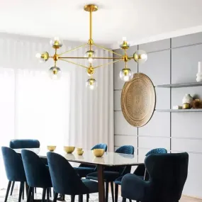 Contemporary Geometric Chandelier - Brass/Gold/Rose Gold - 10/15/21 Lights - Living Room Pendant