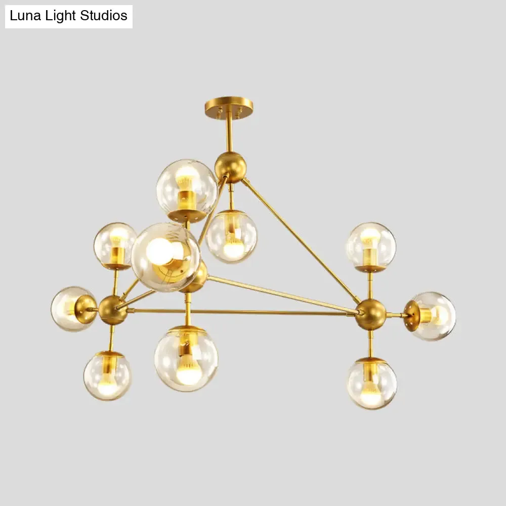 Contemporary Geometric Chandelier - Brass/Gold/Rose Gold - 10/15/21 Lights - Living Room Pendant