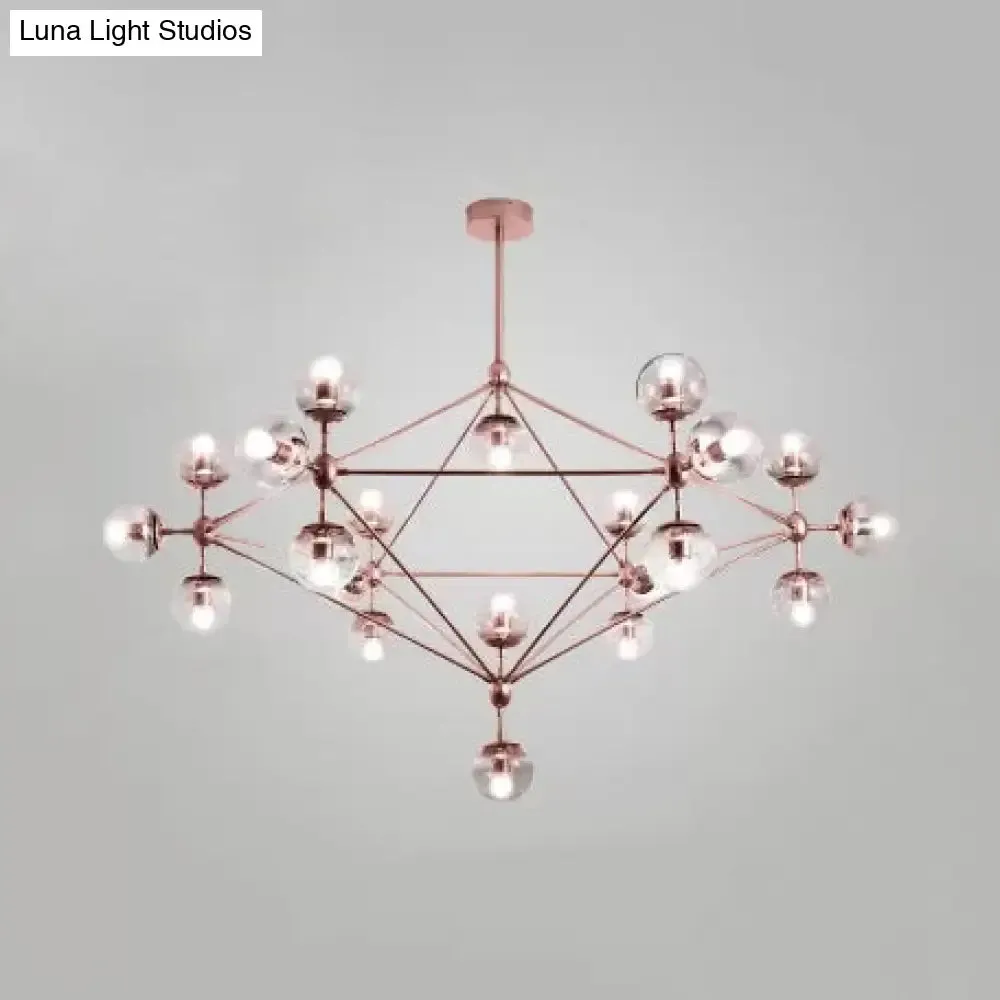 Contemporary Geometric Chandelier - Brass/Gold/Rose Gold - 10/15/21 Lights - Living Room Pendant