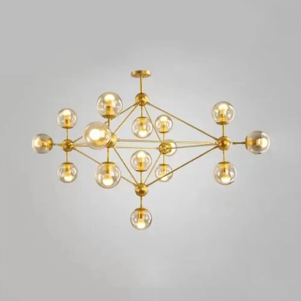 Contemporary Geometric Chandelier - Brass/Gold/Rose Gold - 10/15/21 Lights - Living Room Pendant