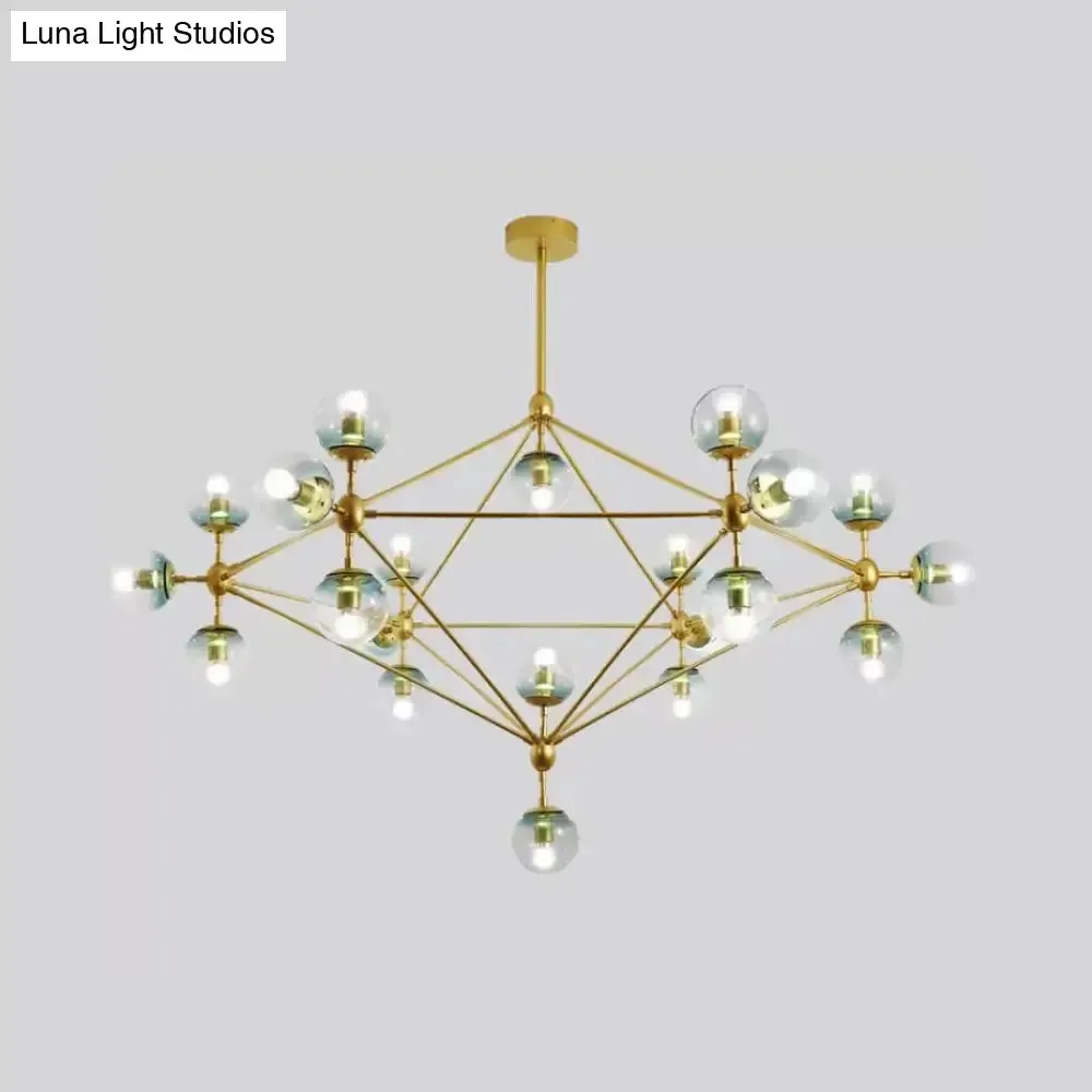 Contemporary Geometric Chandelier - Brass/Gold/Rose Gold - 10/15/21 Lights - Living Room Pendant