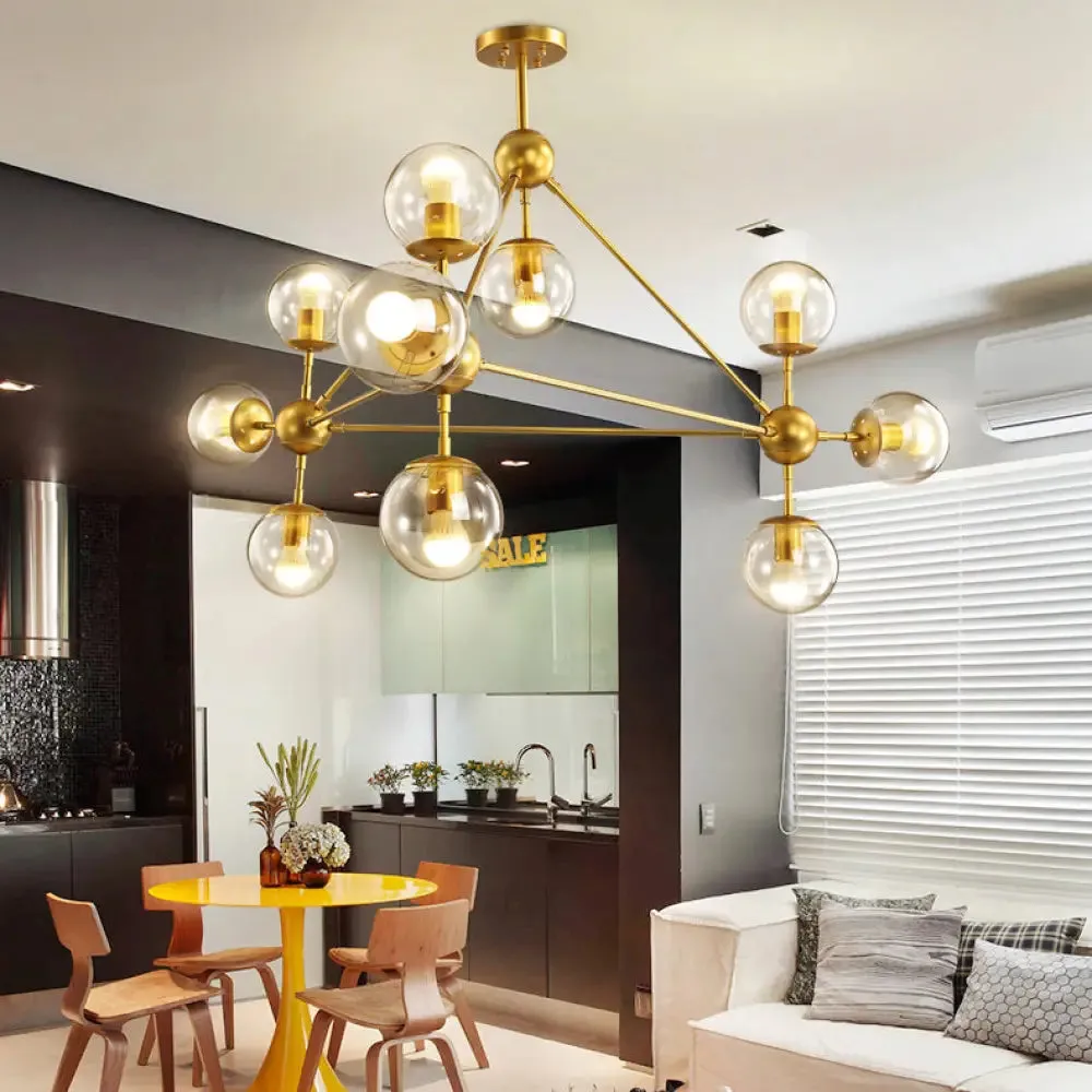 Contemporary Geometric Chandelier - Brass/Gold/Rose Gold - 10/15/21 Lights - Living Room Pendant