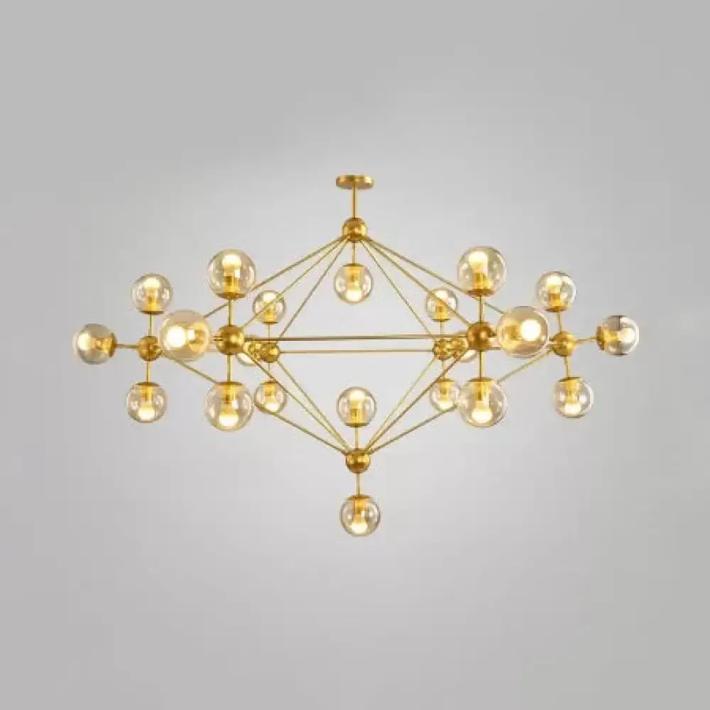 Contemporary Geometric Chandelier - Brass/Gold/Rose Gold - 10/15/21 Lights - Living Room Pendant