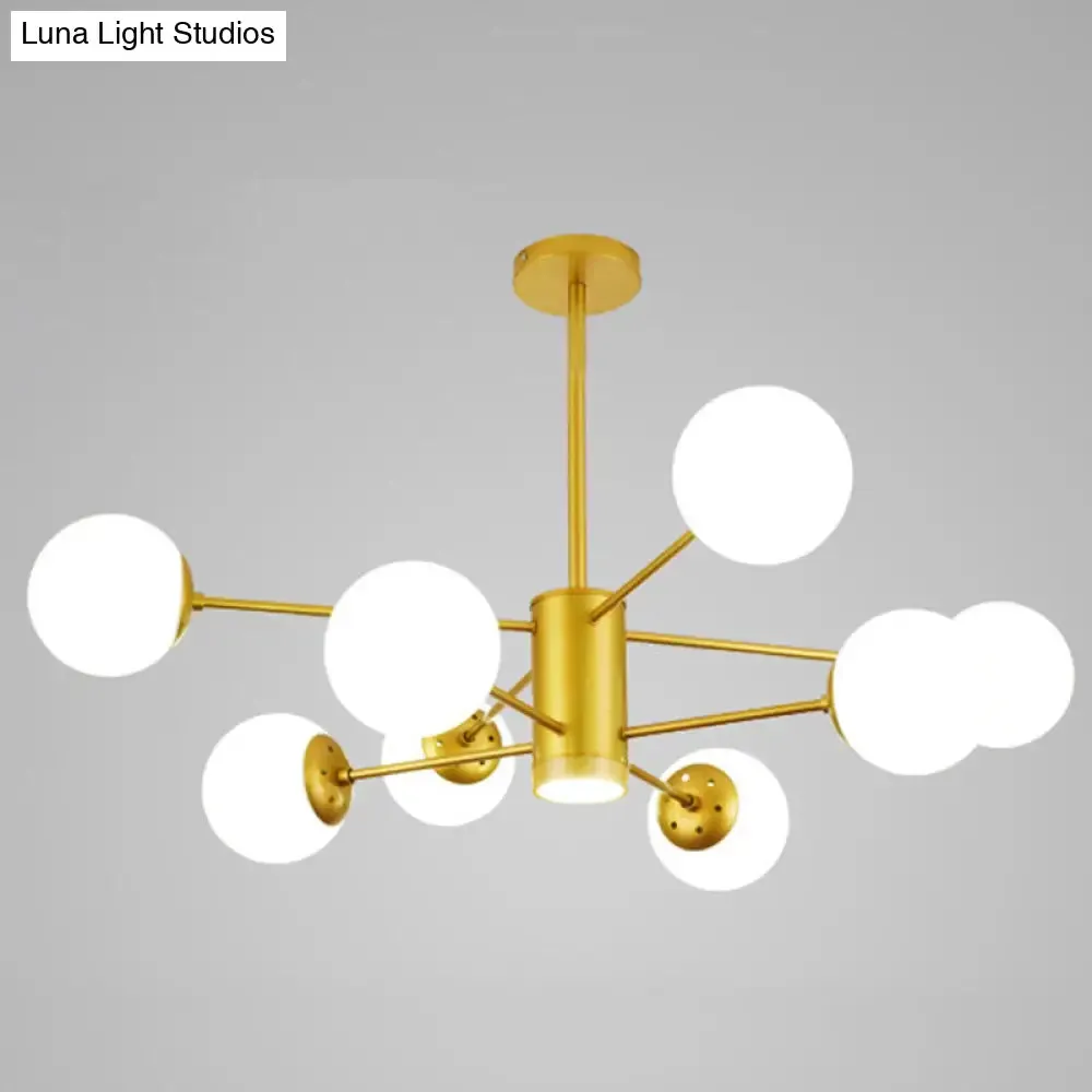 Contemporary Spherical Glass Chandelier Light for Living Room Ceiling