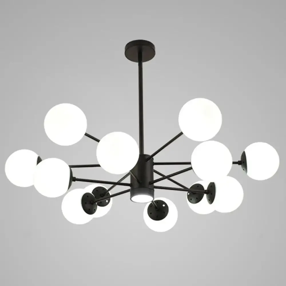 Contemporary Spherical Glass Chandelier Light for Living Room Ceiling