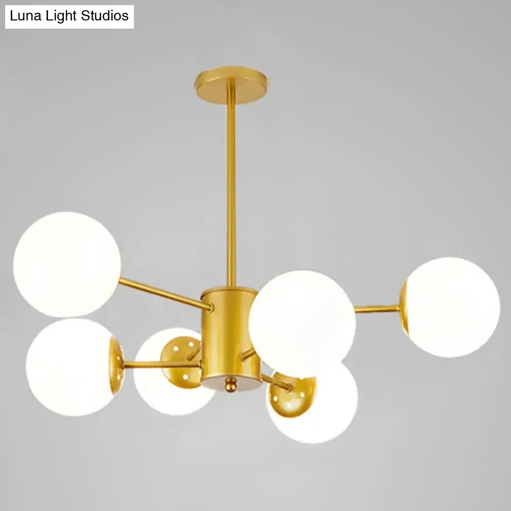 Contemporary Spherical Glass Chandelier Light for Living Room Ceiling