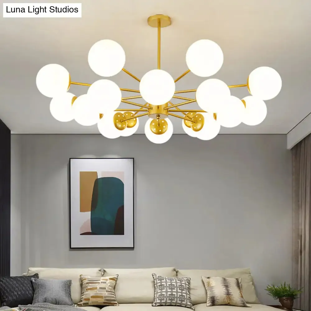 Contemporary Spherical Glass Chandelier Light for Living Room Ceiling