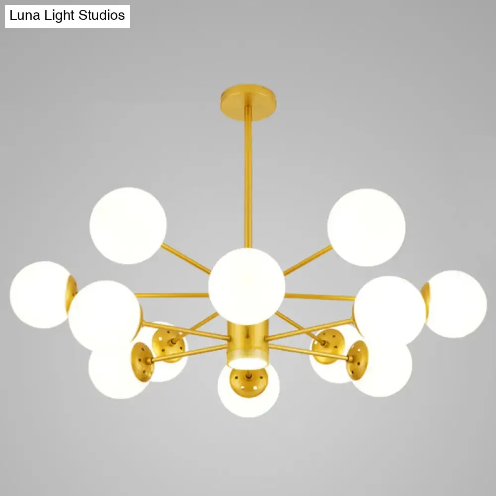 Contemporary Spherical Glass Chandelier Light for Living Room Ceiling