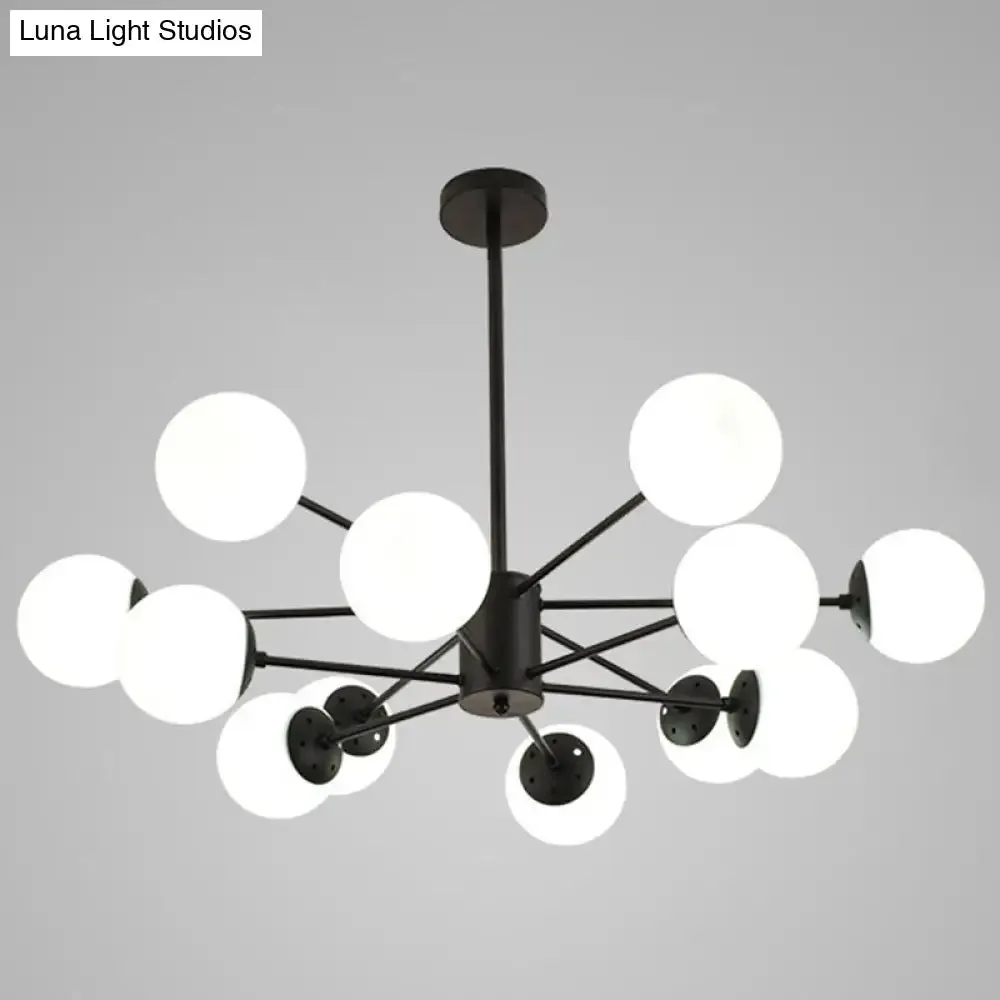 Contemporary Spherical Glass Chandelier Light for Living Room Ceiling