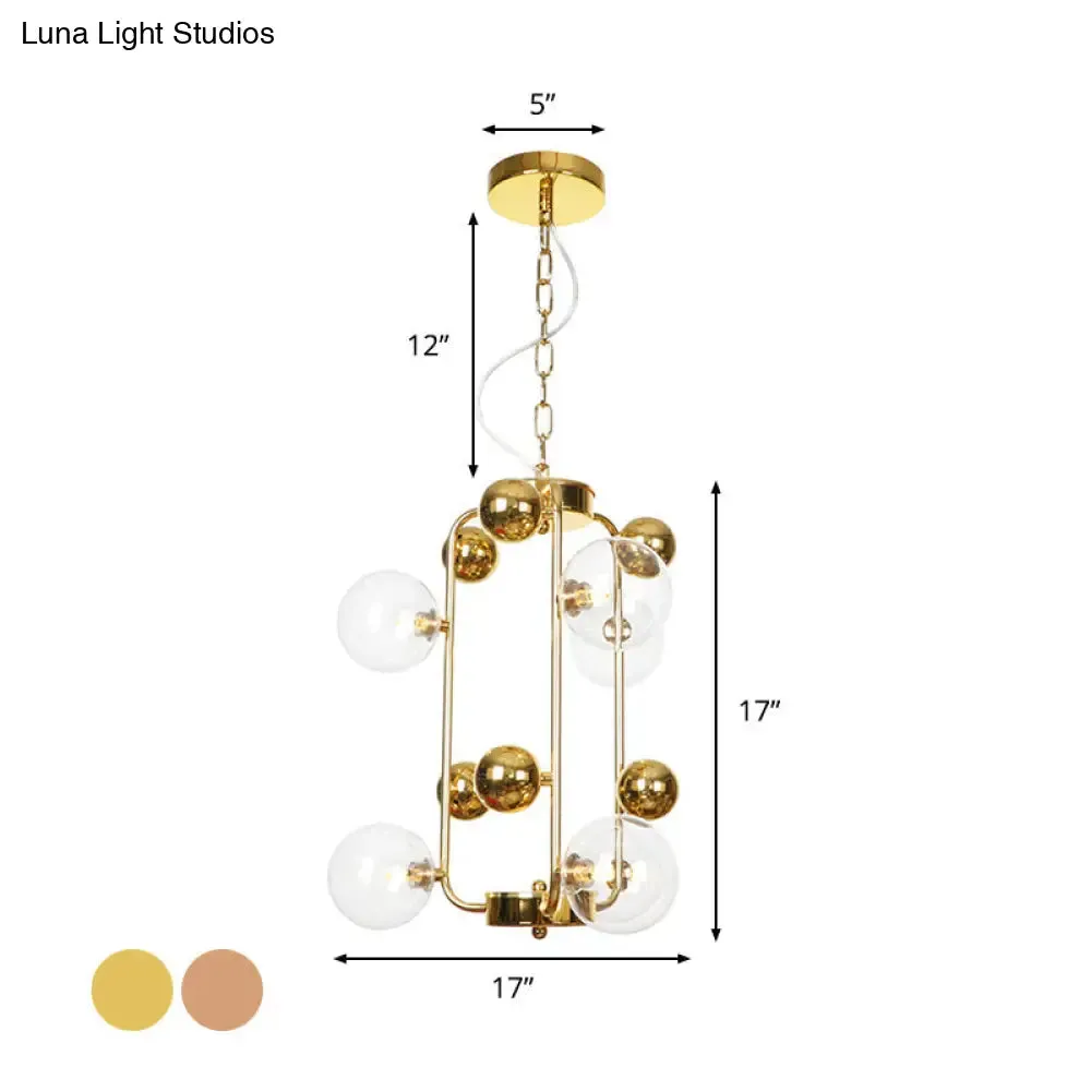 Copper/Gold Finish Industrial Chandelier with Clear/Amber/Smoke Gray Mirror Glass – 6/8/10 Heads Ceiling Light for Living Room