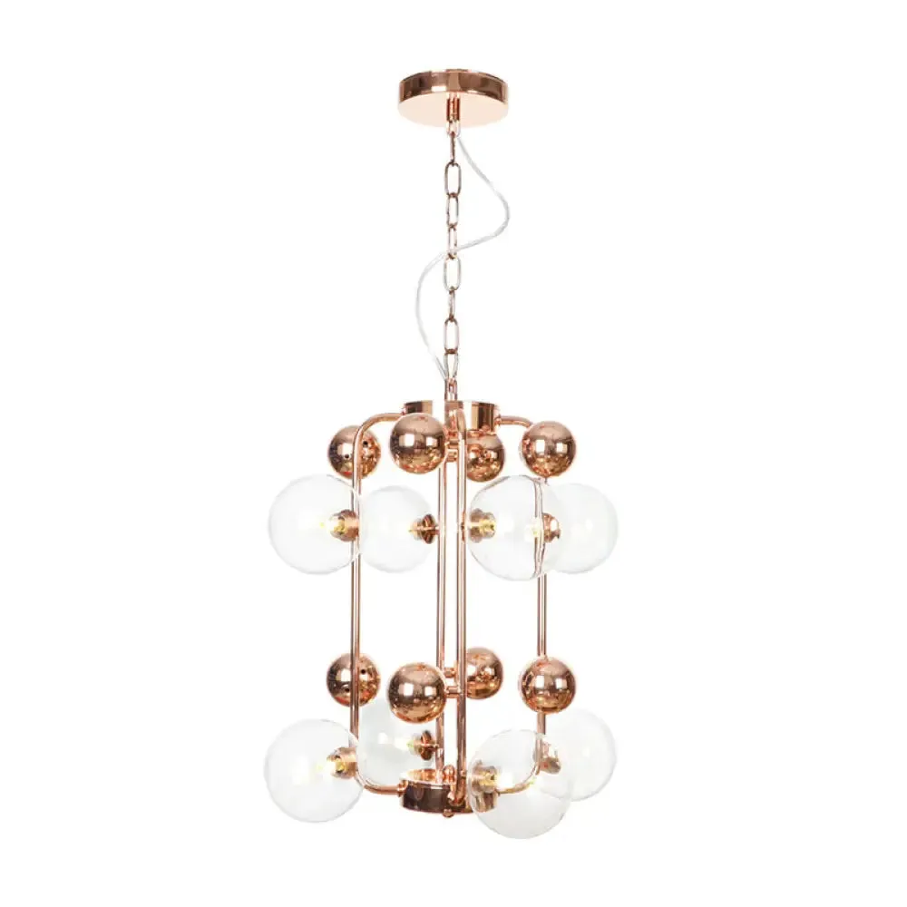 Copper/Gold Finish Industrial Chandelier with Clear/Amber/Smoke Gray Mirror Glass – 6/8/10 Heads Ceiling Light for Living Room