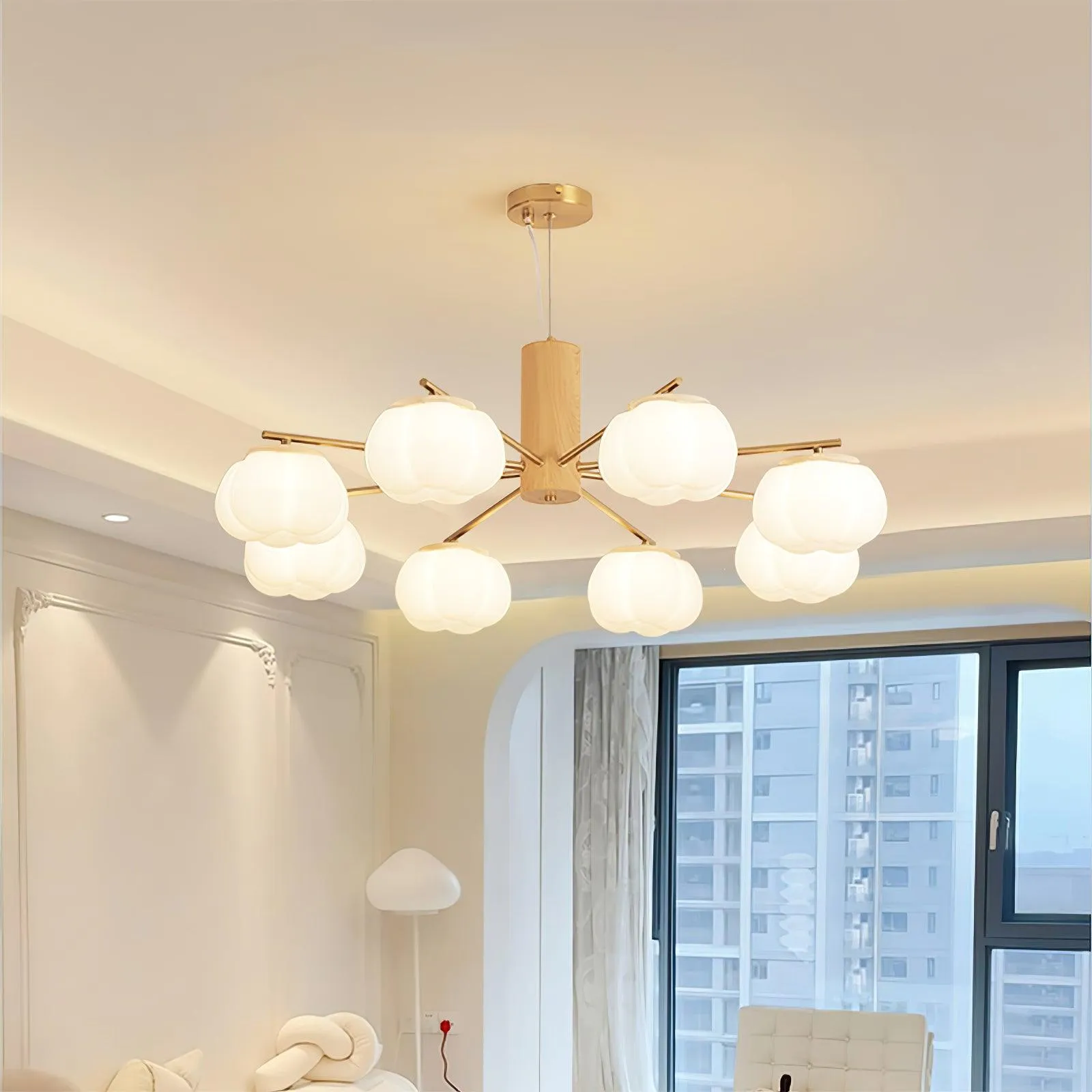 Cotton Balls Chandelier