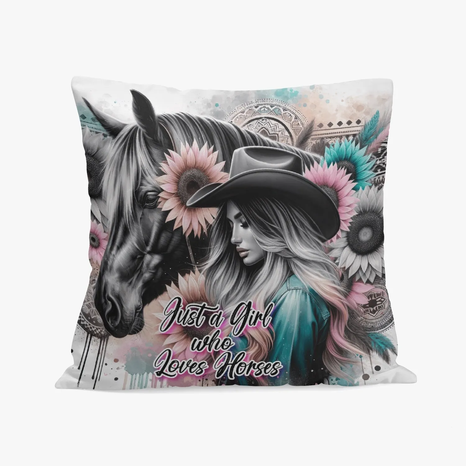 Cowgirl Horse Lover 18"  Pillow Cover