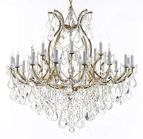 Crystal Chandelier Lighting Chandeliers H46" X W46" Dressed with Large, Luxe, Diamond Cut Crystals! Great for The Foyer, Entry Way, Living Room, Family Room and More - A83-B90/2MT/24 1DC