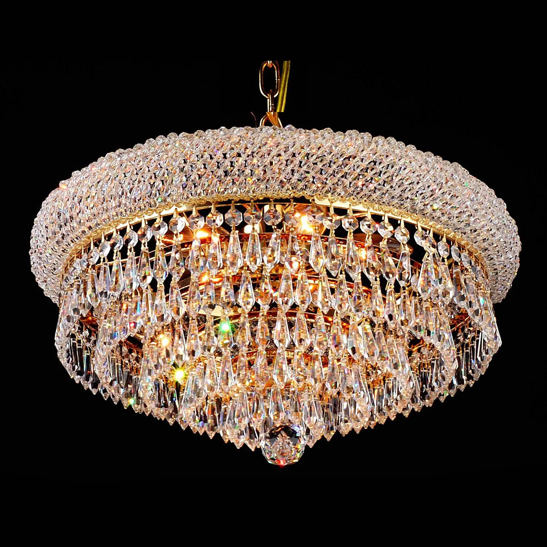 Crystal Chandelier W:12 x H:8 Magnificent Crystal Prisms 3 Lights