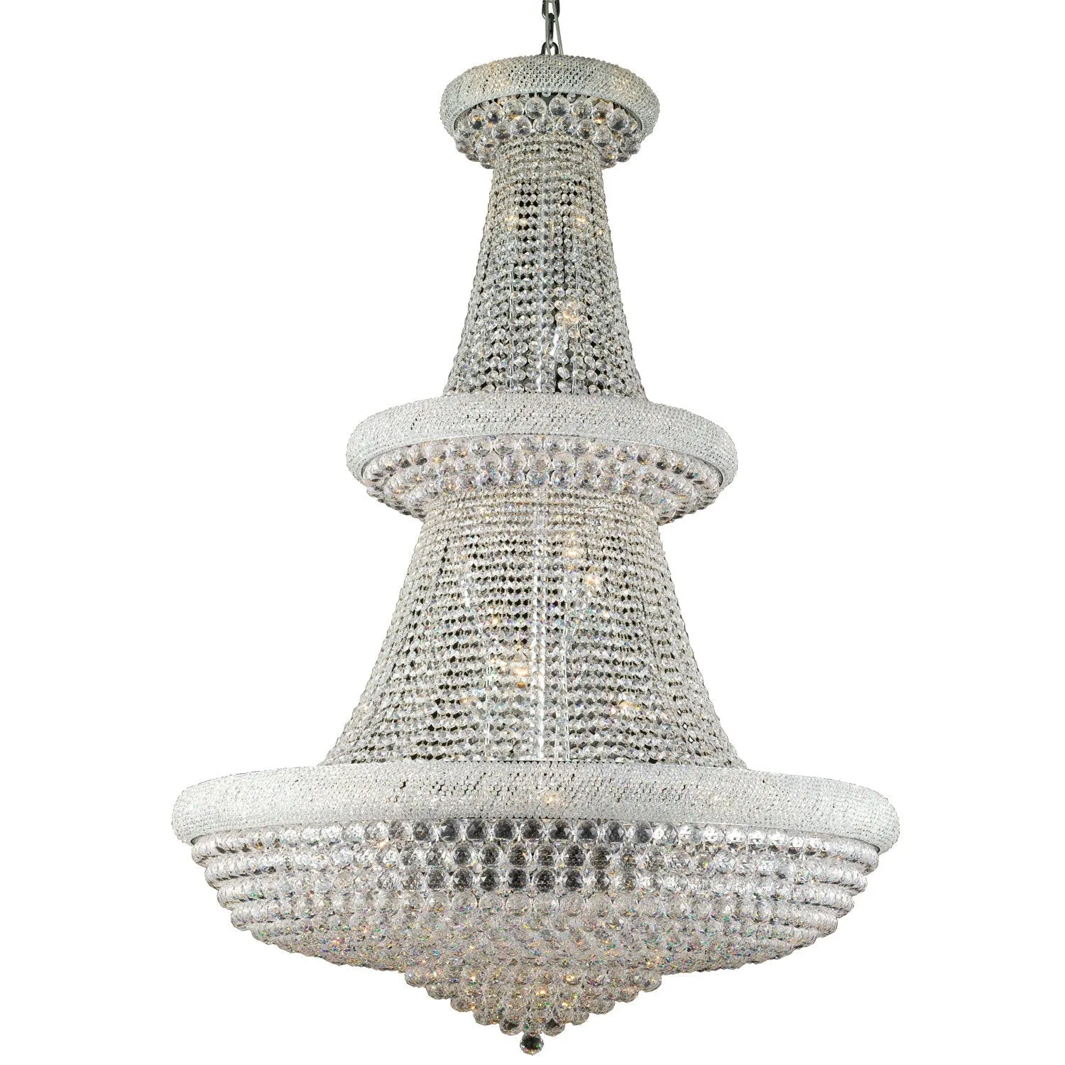 Crystal Chandelier W:65 x H:108 Genuine Magnificent Crystal Prisms 100 Lights