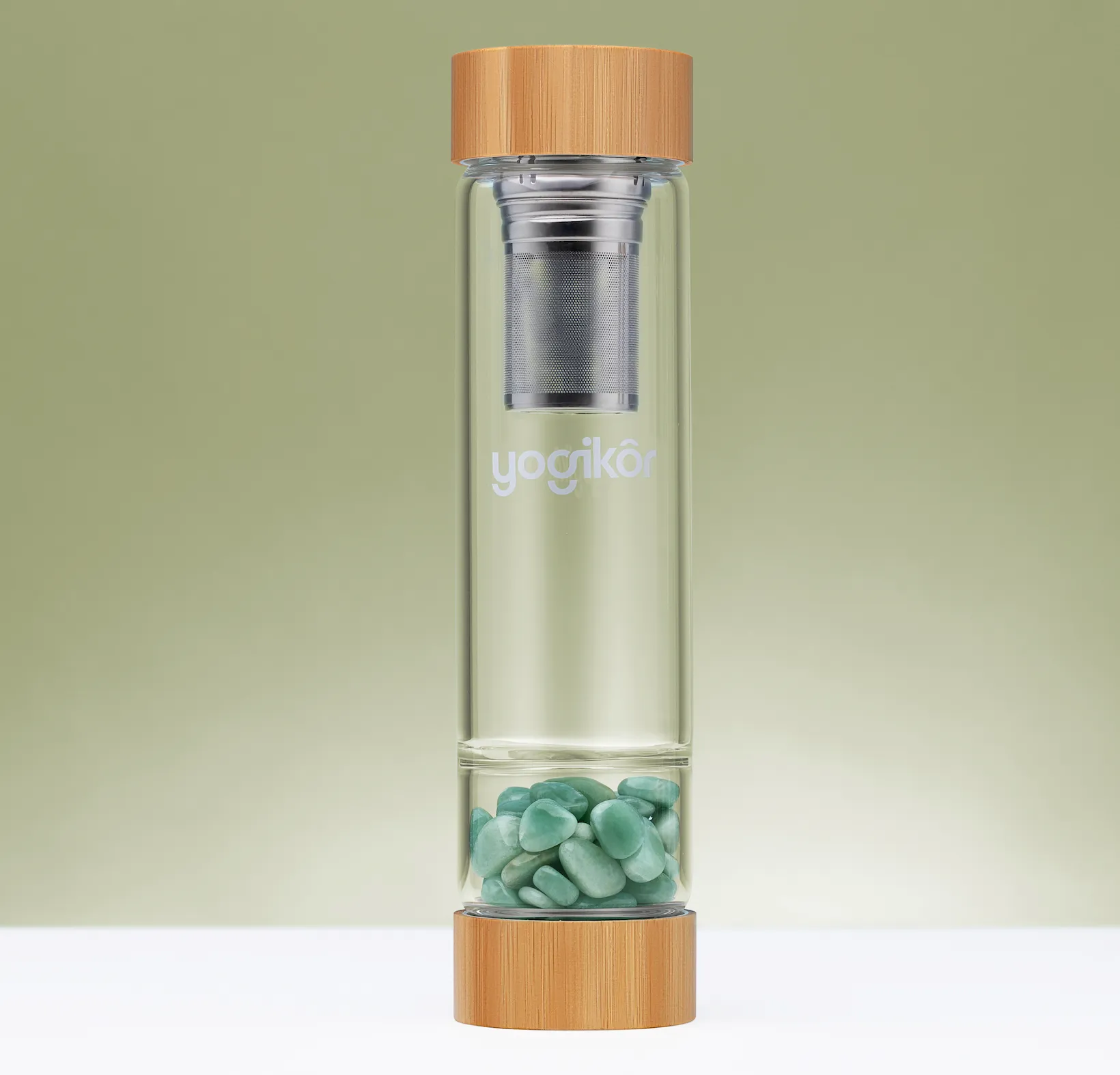 Crystalkor Crystal Water Bottle Set – For You & Your Furry Friend  - Green Aventurine