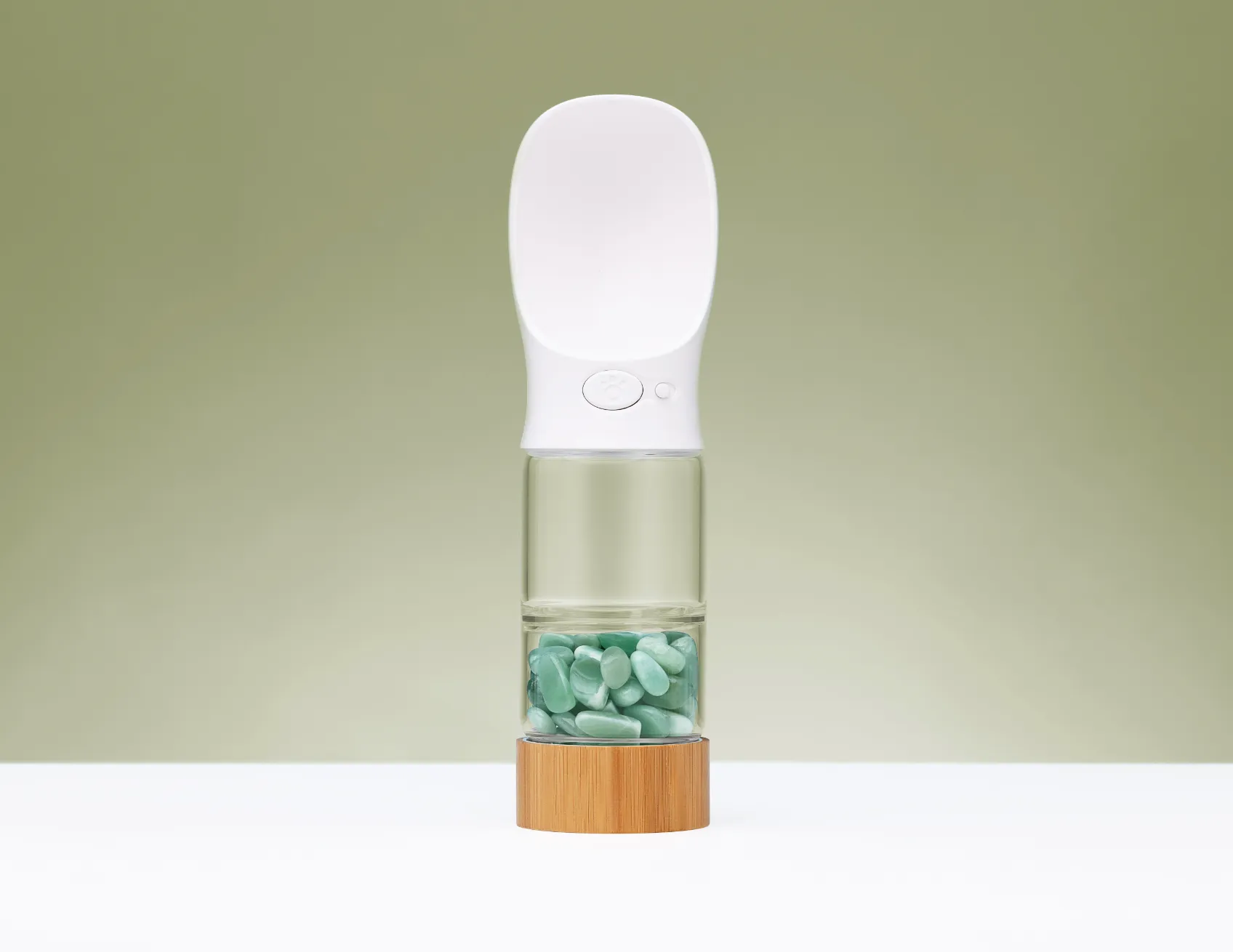 Crystalkor Crystal Water Bottle Set – For You & Your Furry Friend  - Green Aventurine