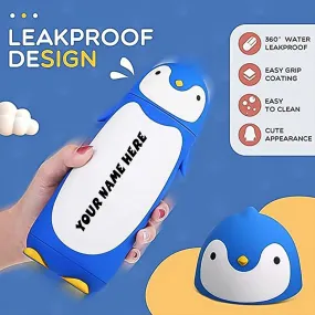 Customize Penguin Water Bottle Penguin Cartoon Water Bottle (Customize Your Name On This Bottle)