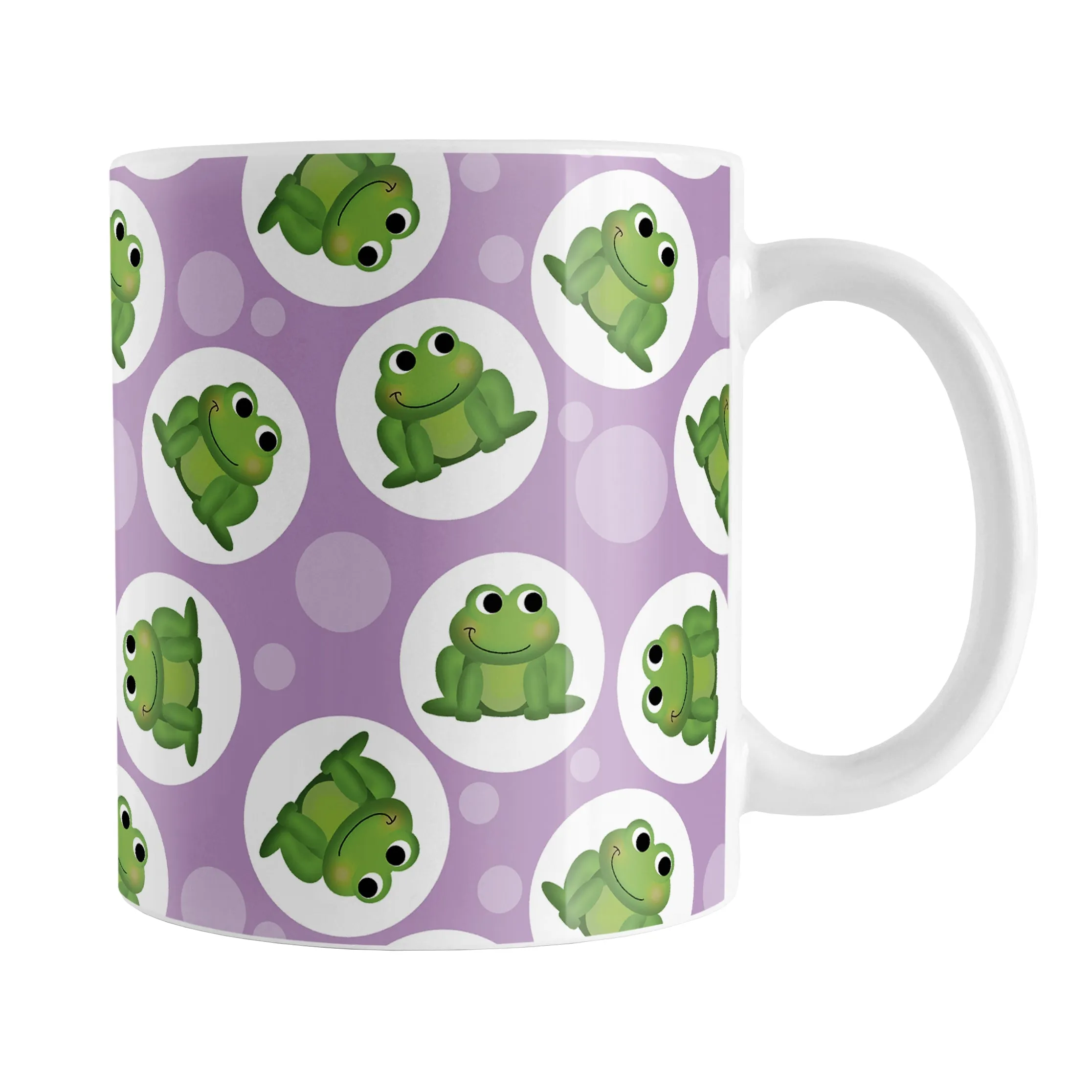 Cute Purple Frog Pattern Mug