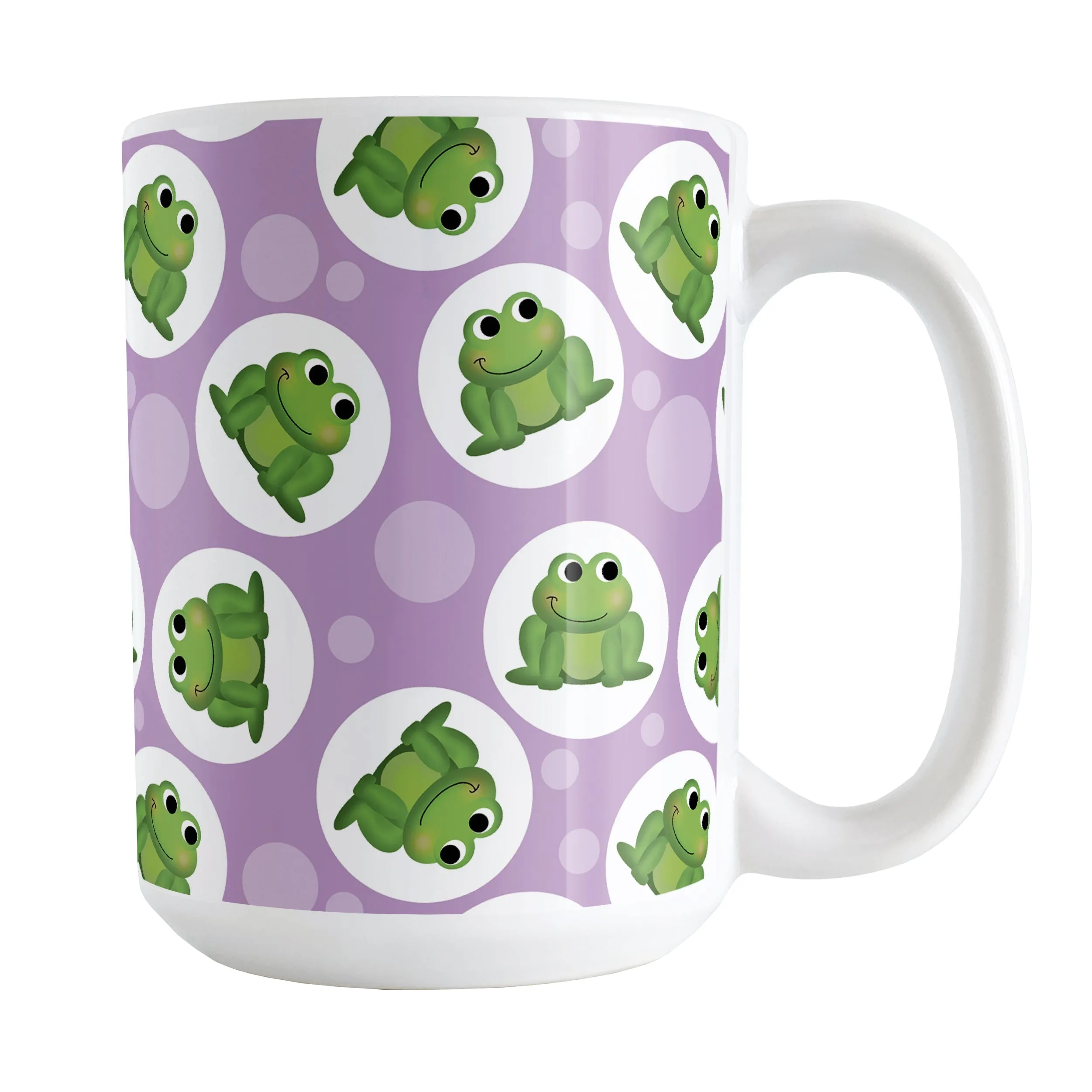 Cute Purple Frog Pattern Mug